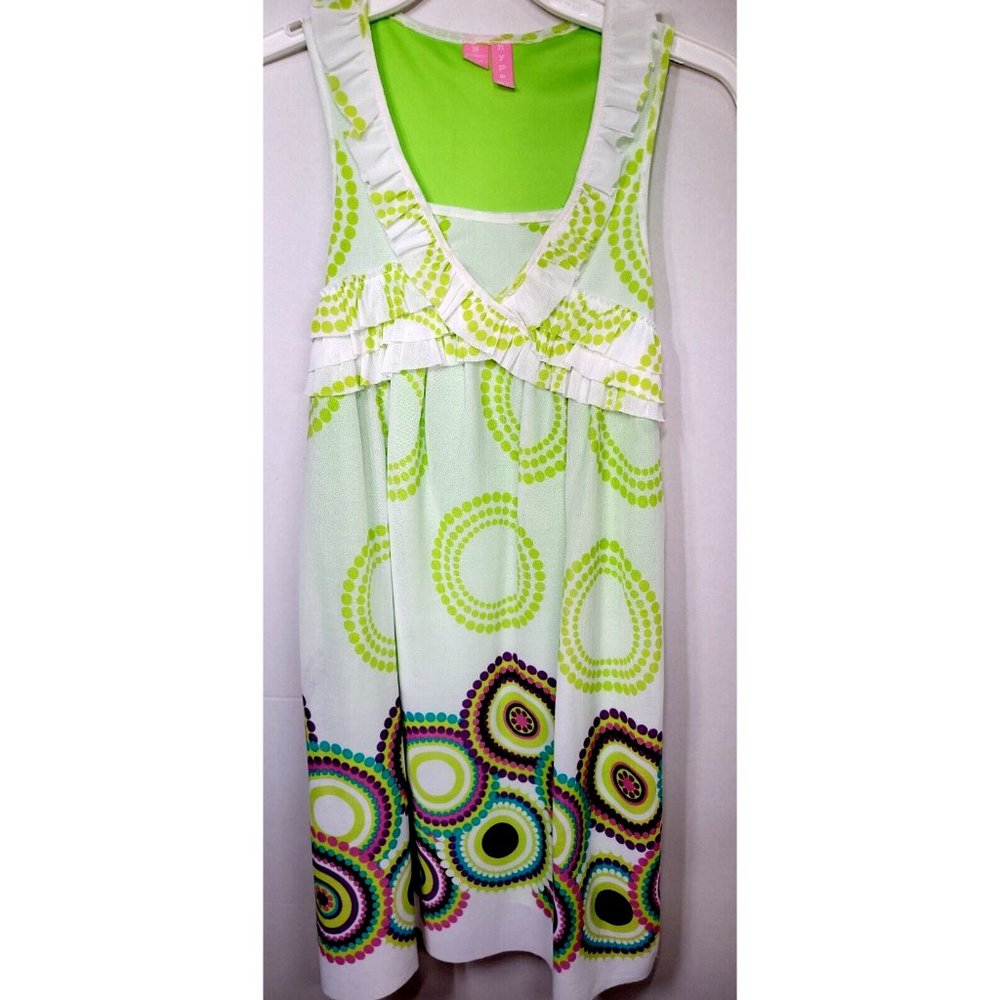 Hype Dress Girl's Green/Multi-Color Circular Designs Dress Size 16
